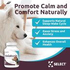 K9 Select Melatonin for Large Dogs - Anxiety Relief Treats for Sleep, Stress, Thunderstorms & Fireworks - Calming Chews for Dogs Anxiety Small & Large Breed, 6 mg, 120 Peanut Butter Tablets