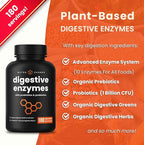 NutraChamps Digestive Enzymes with Probiotics and Prebiotics for Women & Men - 180 Vegan Capsules with Bromelain for Bloating & Optimal Gut Health