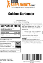 BulkSupplements.com Calcium Carbonate Powder - Calcium Carbonate Food Grade, High Absorption - Gluten Free, 1.25g per Serving, 500g (1.1 lbs) (Pack of 1)