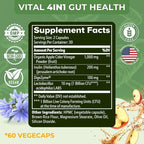Vital Gut Health 4in1 Formula with Apple Cider Vinegar, Prebiotics & Probiotics, Digestive Enzymes for Strong Immunity Support and Complete Gut and Digestion Support- 30 Days Supply