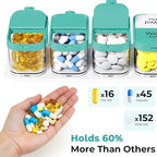 Odaro Extra Large Weekly Pill Organizer 2 Times A Day, Pill Box 7 Day Am Pm to Hold Daily Medicine Vitamin and Supplements - Cyan