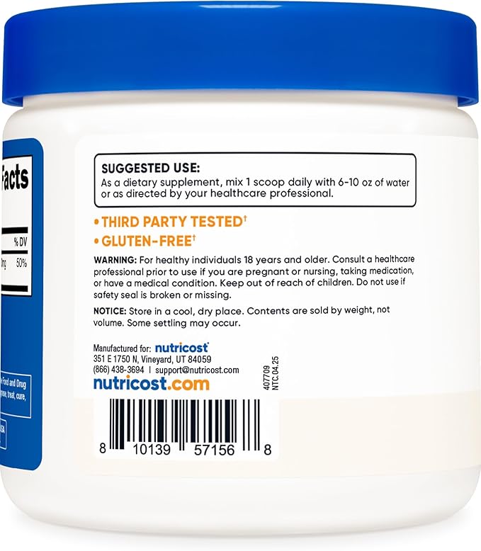 Nutricost Magnesium Glycinate Powder (250 Grams) (Unflavored)
