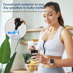 2 Pcs Protein Powder Container, Protein Powder Travel Container, Protein Powder Container to Go, Pre Workout/Gym Supplemen Keychain (Black, 4 * 50ml)