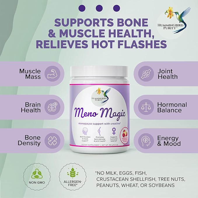 Meno Magic Menopause Support Drink – Raspberry Lemonade with Creatine, Herbs & Vitamins | 30 Servings