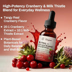 Kidney Cleanse Drops with Cranberry Extract, Milk Thistle, Chanca Piedra & Artichoke - Herbal Supplement for Liver Kidney Detox & Urinary Tract Support, 60ml
