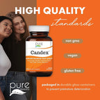Pure Essence Candex Supplement - Yeast Overgrowth Supplement with Digestive Enzymes, Yeast Infection Probiotic Treatment for Men and Women - 120 Capsules