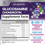 Glucosamine Chondroitin & MSM - 3x Strength Joint Support Supplement for Mobility & Comfort - Glucosamine Complex with Turmeric, Boswellia, Bromelain & Quercetin - Bottled in USA - 60 Capsules