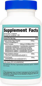 Nutricost Probiotic for Women 10 Billion CFU, 120 Capsules - Complex with Acacia Fiber, Uva Ursi & Cranberry Extract, Non-GMO & Gluten Free