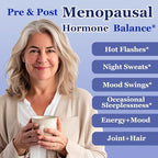 Menopause Supplements Liquid Drops, 8-in-1 Menopause Vitamin w. Black Cohosh, Ashwagandha, D3 B6 Multivitamin for Hot Flash, Night Sweats, Hormone Balance & Mood Support for Women Over 40