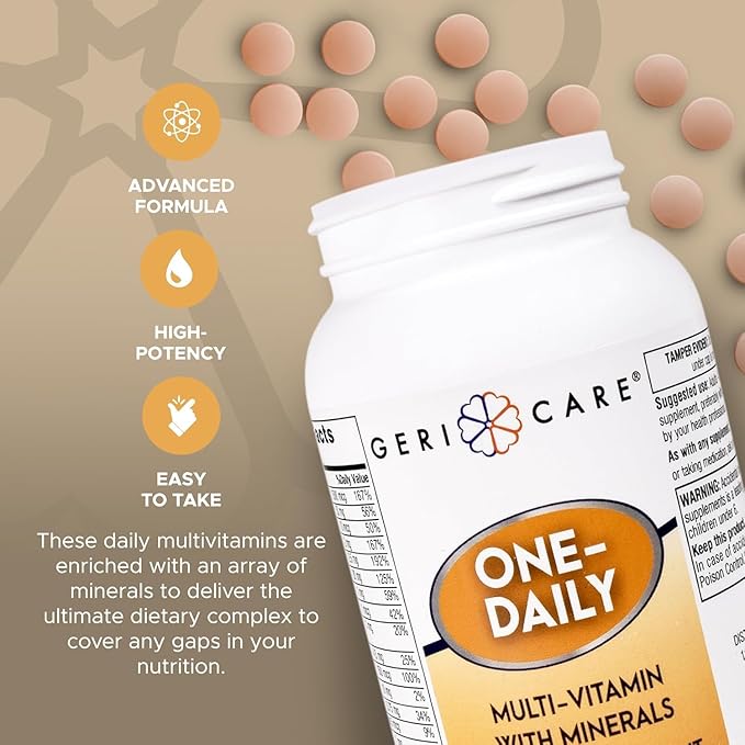 GeriCare One-Daily Multivitamins with Minerals for Men & Women (1000 Tablets) High-Potency Multi-Vitamin & Multimineral Dietary Supplement for Immunity, Energy| Complete Daily Nutritional Support