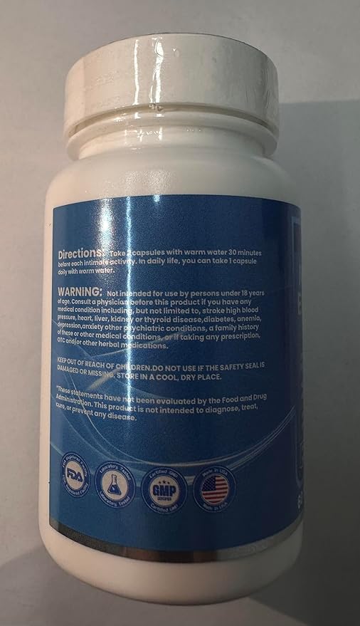 New Male Enhancing Supplement, Designed to be Fast Acting for Blood Flow to Gain Length & Girth + Stamina, Maca, Epimedium, and Other Natural Ingredients, 3rd Party Tested Supplement 60 Tablets