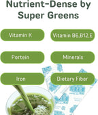 YAMAKAN Young Barley Grass Powder with Added Greens & Fiber Blend for Women & Man, Super Greens Powder with Grass Juice & Fiber for Inner Balance, Made in Japan, 7 Portable Sachets
