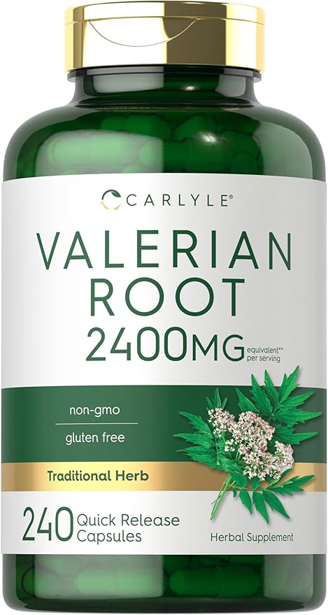 Carlyle Valerian Root Capsules | 240 Count | Herb Extract Supplement | Non-GMO, Gluten Free