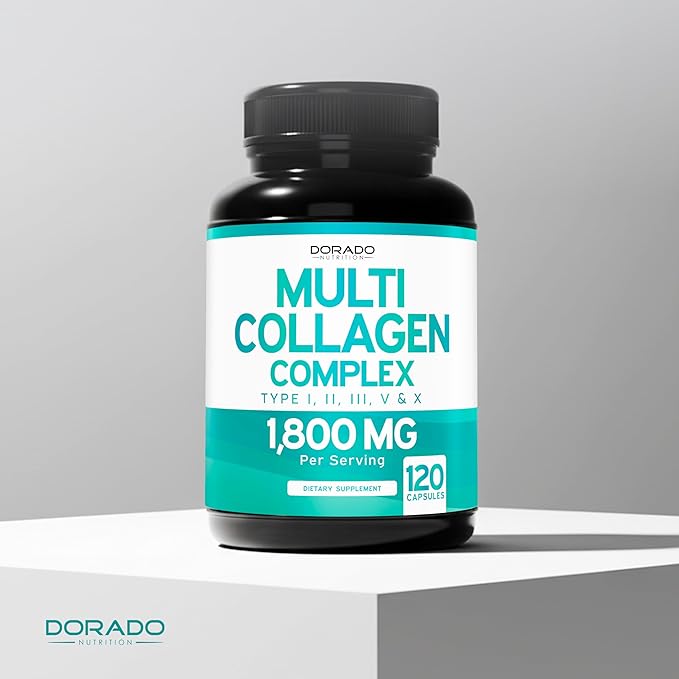 Multi Collagen Pills for Women & Men (120 Capsules) Type I, II, III, V and X - Pure Hydrolyzed Collagen Peptides Supplement - Hair, Skin, Nails & Joint Support - 3rd Party Tested, Non GMO & USA Made