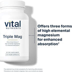 Vital Nutrients Triple Magnesium Complex Supplement | Vegan Magnesium Glycinate, Malate & Oxide 250mg | Easily Absorbed Magnesium Supplement for Stress, Muscle, Heart, Bone Support | 90 Capsules