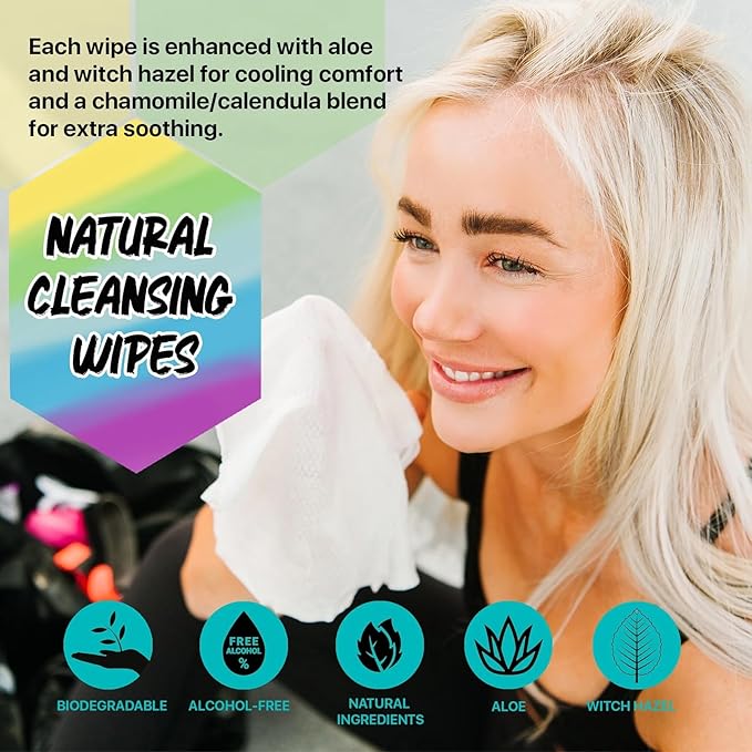 The Klean Freak Body Wipes - 12 count Individually Wrapped | Showerless Body Wipe for Women & Men | Sustainable Bodywipes for Gym, Travel, Camping | Scent Free