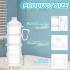 Baderke 2 Pcs Protein Powder Travel Container with Funnels Stand, 4 Layers Stackable Travel Powder Container Formula Supplement Organizer Storage Holder for Workout Fitness(White)