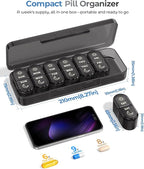 Weekly Pill Organizer 7 Day AM PM - Travel Pill Box 2 Times a Day with One-Hand Easy-Open Lid, 14 Compartments Portable Medicine Case for Daily Vitamins, Fish Oil, Pills and Supplements