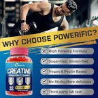 Creatine Monohydrate Gummies, Creatine for Women & Men, Pre Workout Creatine Monohydrate Gummies with Taurine, Vitamin B6 & B12 for Muscle, Strength, Energy, Endurance, Vegan, Organic, 60 Count