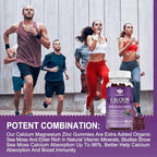WOGORGT Calcium Magnesium Zinc Gummies with Vitamin D3 - High Absorption Complex Calcium Supplement with Sea Moss, Elderberry for Bone, Muscles, Immune, Mood & Sleep Support, Vegan - 60 Gummies