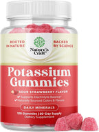 High Potency Potassium Gummies for Adults - Powerful Potassium Supplement Gummies for Optimal Health - Delicious Strawberry-Flavored - Vegan - 120 Count