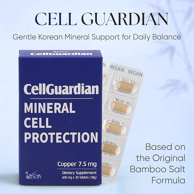Insan Cell Guardian Bamboo Supplement – Trusted Korean Tradition Detox Formula with Garlic & Fermented Rice Tablets for Everyday Wellness, 30 Tablets (18g)