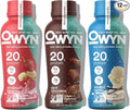 OWYN Only What You Need Protein Shake, 20g Vegan Protein, Ready to Drink, Dairy Free, Great Taste, 4g Sugar, 5g Net Carbs, Strawberry Banana Variety Pack, 12 Fl Oz (12 Pack)