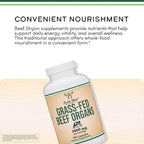 Grass Fed Beef Organ Complex (3,000mg per Serving, 180 Capsules, 1 Month Supply) Supplement for Digestion, Immune Health, Energy, and Wellness by Double Wood