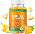 Fiber Gummies for Adults with Probiotics，No Sugar Added Pineapple Flavor, Promotes Gut Health and Regulate Bowel Movement, Vegan (60 Count（Pack of 1）)