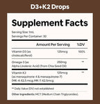 Black Girl Vitamins Vitamin D3 K2 Drops (125mcg Each) with Omega 3 – Liquid D3 K2 (MK7) Daily Supplement, Concentrated Unflavored Drops, Vegan (30-Day Supply)