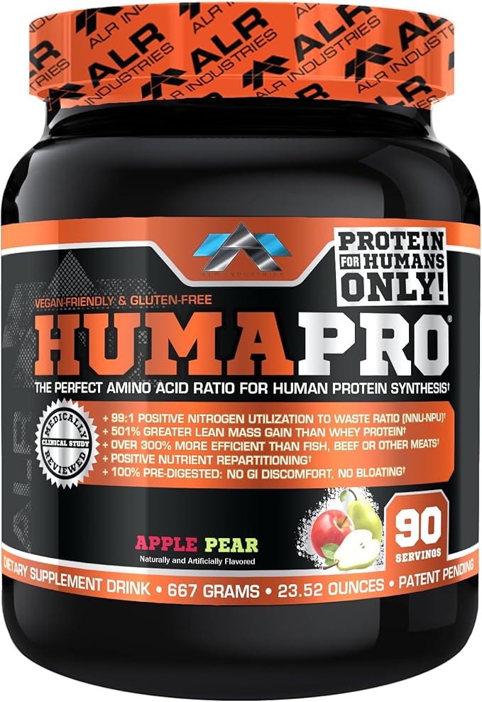 HumaPro Essential Amino Acid Formula | EAA Protein Supplement | Supports Muscle Recovery & Performance | Vegan, Gluten Free | | 90 Servings (Apple Pear)