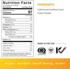 Sprout Living Simple Sunflower Seed Protein Powder, 15 Grams Organic Plant Based Protein Powder Without Artificial Sweeteners, Non Dairy, Non-GMO, Vegan, Gluten Free, Keto Drink Mix (1 Pound)