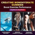 Creatine Monohydrate Gummies Infused with 5g Creatine for Men and Women, Chewable Creatine Monohydrate for Muscle Strength, Muscle Builder, Energy Boost, Pre-Workout Supplement- 180 Raspberry Gummies