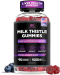Effective Nutra Milk Thistle Gummies | Sugar-Free Milk Thistle Extract 1000mg for Liver Detox & Antioxidant Support | Vegan, Gluten-Free| 45-Day Supply, Natural Berry Flavor, Made in USA (90 Count)