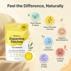 Dopamine Patches Extra Strength – 90 Count Plant-Based Vegan Mood Balance Patch for Men & Women – Supports Dopamine & Serotonin Balance – 3 Months Supply