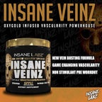 Insane Labz Insane Veinz Gold, Nitric Oxide Non Stimulant pre Workout Powder, Loaded with Hydromax, Nitrosigine, Increases Vascularity and Blood Flow, 30 Srvgs, Gummy Candy