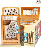 Legendary Foods 22g Protein Pastry 0g Added Sugar, Low Carb, Gluten Conscious, Keto Snack, Ideal for Glucose Management, Includes Whey Protein Isolate, 8 Pack Campfire S'mores