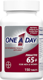 ONE A DAY Proactive 65+, Mens & Womens Multivitamin, Supplement with Vitamin_A, Vitamin_C, Vitamin_D, and Zinc for Immune Health Support*, Calcium, Folic Acid & More, Tablet, 150 Count (Pack of 2)