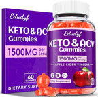 Keto ACV Gummies - 1500mg Apple Cider Vinegar Gummies with Probiotics, B12 and Keto Support, Detox & Cleanse, GMO Free & Vegan - 60 Count...