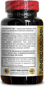 Turmeric Curcumin for Joint Support - Turmeric for Immunity, Boosting Antioxidant, Natural Turmeric Curcumin for Daily Wellness - 1 Bottle 60 Capsules