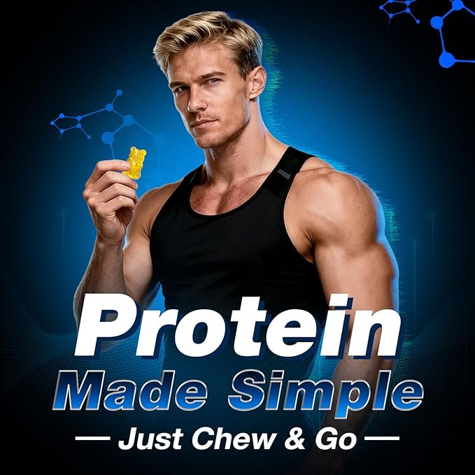 duwhot Whey Protein Gummies Sugar Free, Low Calorie 8g Protein Per Serving, Easy to Take Snacks for Men & Women, Lemon Flavor, 1 Month Supply, 120 Chews