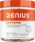 Genius Caffeine - Sustained-Release Microencapsulated Caffeine Pills for Smooth, Long-Lasting Energy & Focus - No Jitters or Crash - 100mg per Capsule - 100 Servings - Natural Performance Booster