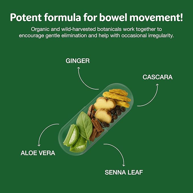 Simply Herbs Easy Go Bowel Mover - Adult Cleansing Supplement for Colon Health Support - Bowel Movement Aid - Stool Softener - Daily-Use Laxative - Plant-Based Ingredients - Vegan - 100 Count (2 Pack)