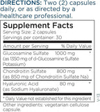 Metabolic Maintenance Glucosamine Chondroitin 1000mg with Hyaluronic Acid - Glucosamine Complex Supplement for Women + Men, Cartilage Health, Tissue Hydration + Nutritional Support - 60 Capsules
