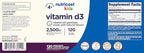 Nutricost Kids Vitamin D3 Gummies 2,500 IU (62.5mcg), 120 Gummies - Mixed Berry Flavored
