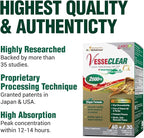 LABO Nutrition VesseCLEAR CX: Artery Cleanse Supplement to Support Blood Pressure, Clean Blood Vessel, Heart & Cholesterol Health Formula | Nattokinase NSK-SD + Gamma Oryzanol | DR Capsules [3 Pack]