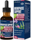Black Cohosh Liquid Drops for Menopause Hot Flashes, 8-in-1 Herbal Supplements Tincture w/Red Clover, Motherwort Extract for Night Sweats. Cimicifuga & Valeriana para Menopausia. 2oz