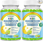 2PCS Center-Filled Magnesium Gummies for Kids 300MG - Magnesium Glycinate Gummies with L-theanine, Omega-3, Vitamin B6, D for Kids & Adults, Supplement for Sleep, Calm & Muscle Relaxation
