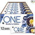 ONE Protein Bars, Blueberry Cobbler, Gluten Free with 20g Protein and 1g Sugar, Pantry Staples, 2.12 oz (12 Count)