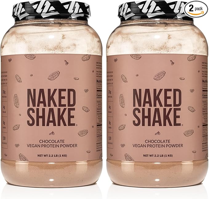 NAKED Shake - Chocolate Protein Powder - Plant Based Protein Shake with Mct Oil, Gluten-Free, Soy-Free, No Gmos Or Artificial Sweeteners - 30 Servings (Pack of 2)